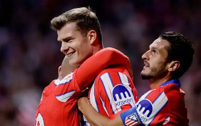 Atletico Madrid manager Diego Simeone reacts to Alexander Sorloth goal blitz