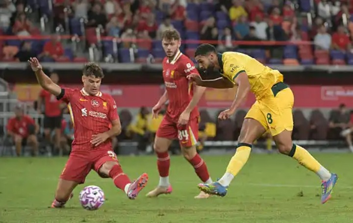Loftus Cheek Of AC Milan Scores The Goal During The Pre Season Friendly Match Between Liverpool FC An AC Milan At Kai Tak Sports Park On July 26 2025 In Hong Kong China