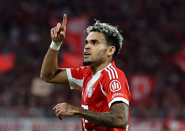 Munich Germany Luis Diaz Of Bayern Munich Celebrates Scoring His Teams Second Goal During The